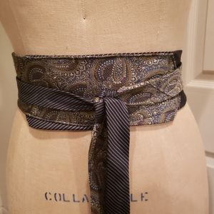 Upcycled, Thrifted, Unique, One Of A Kind, Handmade Bold Wrap Tie Belt